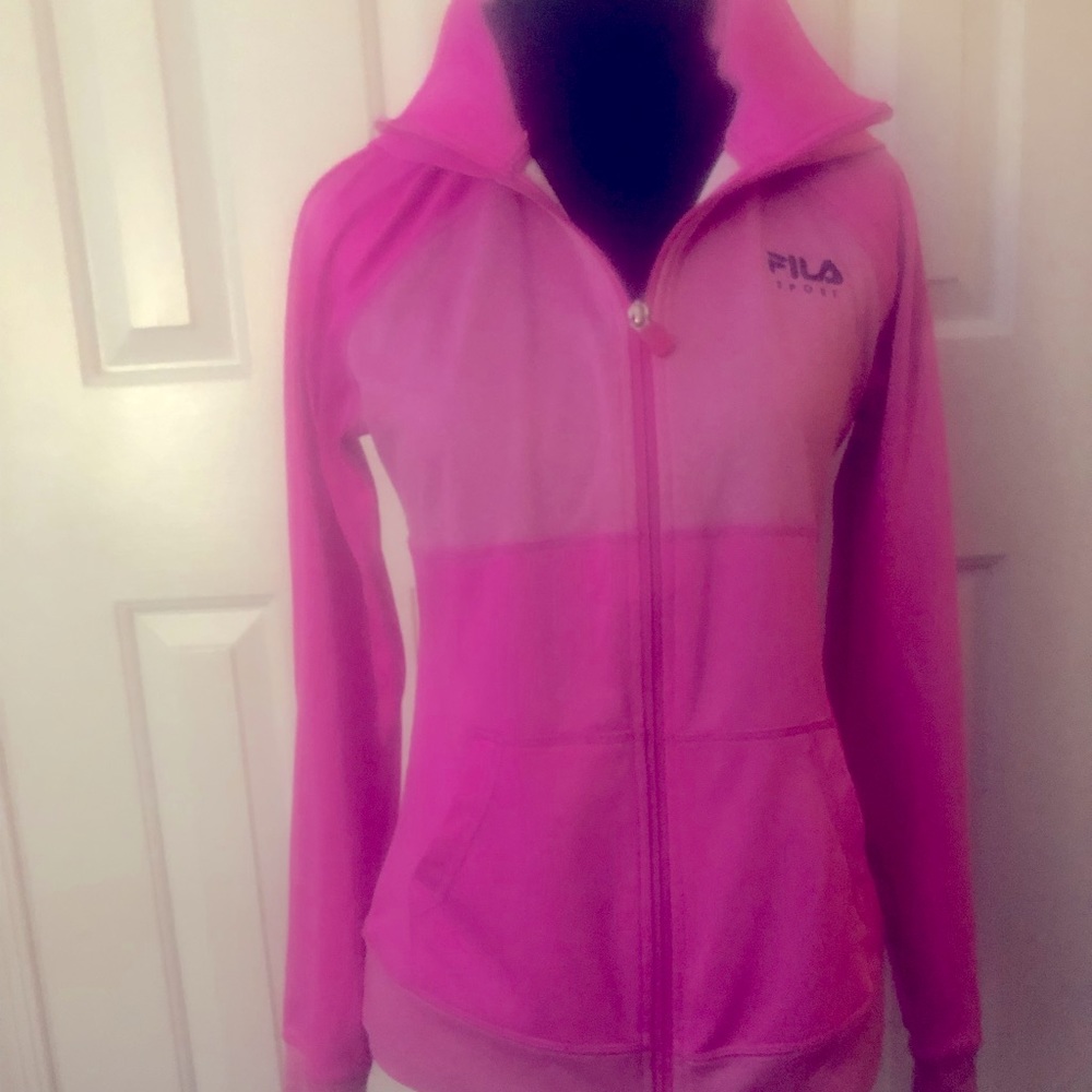 LNWOT Neon Pink FILA hoodie jacket